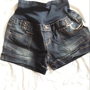 New Denim Diva Maternity Blue Jean Shorts  Size XL